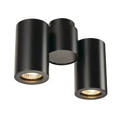 Wand- und Deckenstrahler ENOLA B DOUBLE, 2-flammig, 2x GU10 QPAR51, IP20, dreh- und schwenkbar, Aluminium, weiß