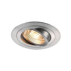 PIREQ QPAR51 ROUND DOWNLIGHT, max. 50W, incl. clip springs, brushed alu
