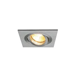 PIREQ QPAR51 SQUARE DOWNLIGHT, IP20, Einbau, 9 x 9cm, GU10 max. 50W, kardanisch, inkl. Clipfedern, Alu gebürstet