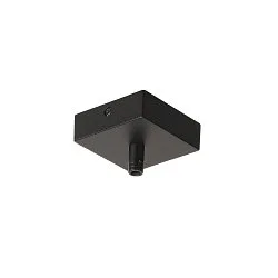 Zubehör für LED Pendelleuchte GLENOS - Deckenrosette, 8.5 x 8.5 x 2,7cm, mit Zugentlastung, Mattschwarz