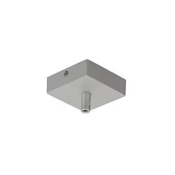 Zubehör für LED Pendelleuchte GLENOS - Deckenrosette, 8.5 x 8.5 x 2,7cm, mit Zugentlastung, Silbergrau