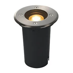 LED Bodeneinbaustrahler SOLASTO, IP67 IK08, GU10 QPAR51, Edelstahl 304, befahrbar (0.6t), verstellbar, Rund