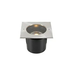 Outdoor Bodeneinbaustrahler DASAR® 215, IP67 / IP65 IK08, GU10 QPAR111 max. 75W, Edelstahlblende 316, begehbar, Eckig