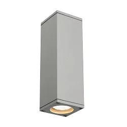 Wall luminaire THEO WALL OUT, 2xGU10, square, silver grey