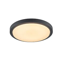Outdoor LED Wand-/Deckenleuchte AINOS ROUND SENSOR, IP44,  mit Sensor, Ø 30cm, 22W 3000K 1430lm, Anthrazit / Opal