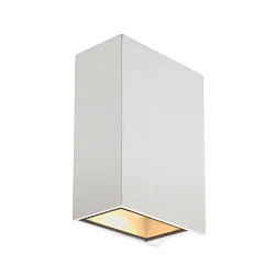 Outdoor LED Wandleuchte QUAD UP/DOWN 15 WL, IP44 IK02, eckig, 8W 3000K 2x 290lm 2x110°, Aluminium / Glas, schaltbar, weiß