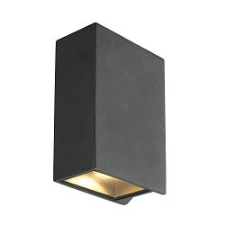 Outdoor LED Wandleuchte QUAD UP/DOWN 15 WL, IP44 IK02, eckig, 8W 3000K 2x 260lm 2x110°, Aluminium / Glas, schaltbar, anthrazit