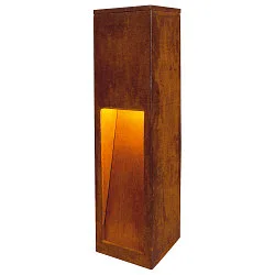 LED Outdoor Stehleuchte RUSTY SLOT 50, IP55, Höhe 50cm, 8.6W 3000K 30lm, FeCSi-Stahl gerostet