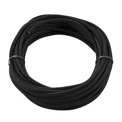 PVC Leitung mit Stoffmantel, 3-polig, 10m, schwarz