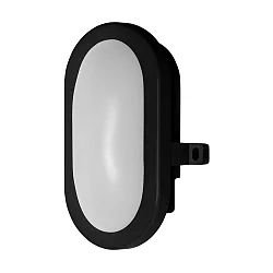 Outdoor LED Aufbauleuchte BULKHEAD, IP54 IK06, oval, 6W 4000K 420lm 120°, PC / ABS-Abdeckung, Schwarz