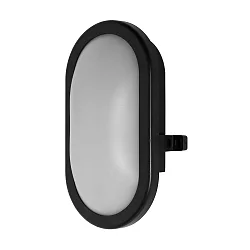 LED Aufbauleuchte BULKHEAD, IP54 IK06, oval, 11W 4000K 8400lm 120°, PC / ABS-Abdeckung, Schwarz