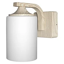 Outdoor Wandleuchte ENDURA® CLASSIC LANTERN CYLINDER, IP44, E27,  Aluminium / Opalglas, Holz-Dekor