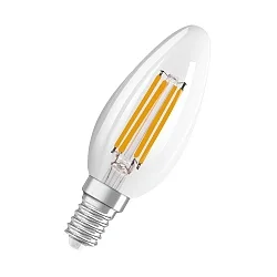 LED Kerzen-Filament SUPERSTAR PLUS CLASSIC B40 GLOWdim, E14, 4W 2200-2700K 470lm 300°, dim-to-warm, klar