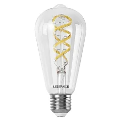 LED Filament-Birnenlampe SMART+WIFI EDISON RGBTW, E27, 4.8W RGB + 2700-6500K (Tunable White) 470lm 320°, dimmbar, klar