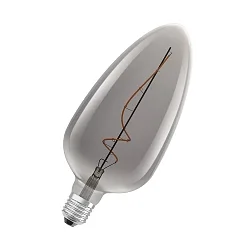 LED Filamentlampe Vintage 1906® CLASSIC C125 DIM 15, E27, 4W 1800K 140lm 300°, dimmbar, Rauchglas klar