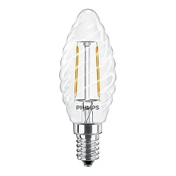 LED Filament Kerzenform gedreht CorePro LEDcandle ST35, E14, 2W 2700K 250lm, schaltbar, klar