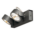 LED Wand- und Deckenleuchte KALU LED 2, IP20, 2-flammig, 31W 3000K 2000lm 60�, dimmbar, kardanisch, schwarz