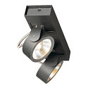 SLV LED Wand- und Deckenleuchte KALU LED 2, IP20, 2-flammig, 31W 3000K 2000lm 60�, dimmbar, kardanisch, schwarz