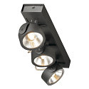 SLV LED Wand- und Deckenleuchte KALU LED 3, IP20, 3-flammig, 47W 3000K 3000lm 60�, dimmbar, kardanisch, schwarz