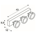 SLV LED Wand- und Deckenleuchte KALU LED 3, IP20, 3-flammig, 47W 3000K 3000lm 60�, dimmbar, kardanisch, schwarz