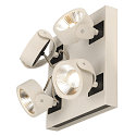 SLV LED Wand- und Deckenleuchte KALU LED 4 SQUARE, IP20, 4-flammig, 60W 3000K 4000lm 60�, dimmbar, kardanisch, wei� / schwarz