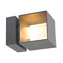 SLV SQUARE TURN, QT14, Outdoor Wandleuchte, IP44, G9 max. 42W, Silbergrau