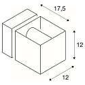 SLV SQUARE TURN, QT14, Outdoor Wandleuchte, IP44, G9 max. 42W, Silbergrau