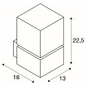 SLV SQUARE WALL, Outdoor Wandleuchte, IP44, E27 max. 20W, Alu geb�rstet