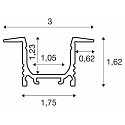 SLV GRAZIA 10 LED Einbauprofil, 200cm, Schwarz