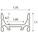SLV GRAZIA 10 LED Aufbauprofil, Flach, Gerillt, 200cm, Wei�