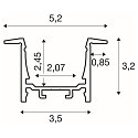 SLV GRAZIA 20 LED Einbauprofil, 300cm, wei�