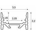 SLV GRAZIA 20 LED Aufbauprofil, flach, gerillt, 300cm, schwarz