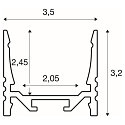 SLV GRAZIA 20 LED Aufbauprofil, standard, gerillt, 300cm, schwarz