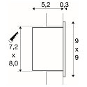 SLV Premium-LED Wandeinbauleuchte FRAME BASIC HV, 3.1W 2700K 140lm, Silber