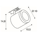 SLV 1-Phasen LED Strahler ENOLA_C, 11W 3000K 900lm, 35�, schwarz