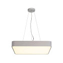 SLV LED Decken-/Pendelleuchte MEDO 60 SQUARE, 60 x 60cm, 39W 3000K 3300lm 105�, dimmbar 1-10V, silbergrau