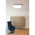 SLV LED Decken-/Pendelleuchte MEDO 60 SQUARE, 60 x 60cm, 39W 3000K 3300lm 105�, dimmbar 1-10V, silbergrau