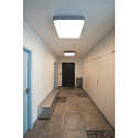 SLV LED Decken-/Pendelleuchte MEDO 60 SQUARE, 60 x 60cm, 39W 3000K 3300lm 105�, dimmbar 1-10V, silbergrau