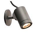 SLV LED Au�enstrahler HELIA SPOT S, IP66 IK04, 6.5W 3000K 440lm 35�, kardanisch, 300cm IP-Steckerkabel, schaltbar, anthrazit