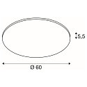 SLV LED Deckenleuchte PANEL 60 ROUND, � 60cm, UGR , 42W 3000K 3150lm 110�, wei�