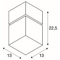 SLV LED Outdoor Ceiling luminaire SQUARE, stainless steel 316, 12W, 3000K, IP44