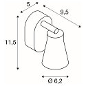 SLV Wall and Ceiling luminaire AVO SINGLE, 1 flame, white, GU10 QPAR51, max. 1x 50W