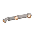 SLV Wall and Ceiling luminaire AVO TRIPLE, 3 flame, silver grey, 3x GU10 QPAR51 max. 50W