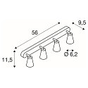 SLV Wall and Ceiling luminaire AVO QUAD, 4 flame, white, GU10 QPAR51, max. 4x 50W
