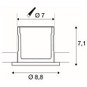 SLV KAMUELA ECO Brandschutz LED Deckeneinbauleuchte, IP65/20, IK02, � 8.8cm, 6.5W 3000K 400lm 38�, dimmbar, Wei�