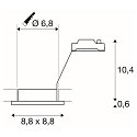 Outdoor Einbau-Downlight DOLIX OUT, IP65 IK02, eckig, 8.8 x 8.8cm / DA 68mm, GU10 QPAR51 max. 50W, Aluminium, eckig, wei�