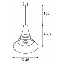 SLV Pendelleuchte BATO 45 PD, � 45cm, E27, Schwarz / Messing geb�rstet
