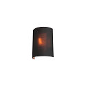 SLV Textil-Schirm f�r Wandleuchte FENDA BASE (starr), Halbrund, � 23cm / H�he 30.5cm, Schwarz / Kupfer