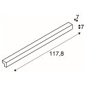 SLV LED Wandleuchte / Spiegelleuchte L-LINE 120, IP44, 19W 3000K 1650lm 120�, silber eloxiert