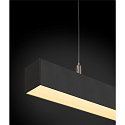 LED Pendelleuchte Q-LINE PD DALI Single, L�nge 142cm, 47W 3000K 3700lm 120�, schwarz